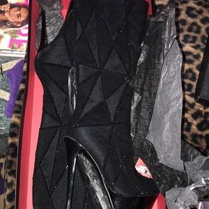 Platform rhinestone boots